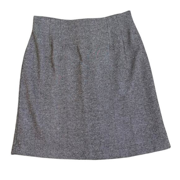 Vintage J.G Hook Size 14 Made in the uSA Wool Blend Herringbone Pencil Skirt - Picture 1 of 7